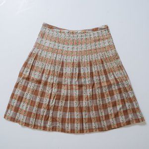 Free People pleated cotton embroiderd skirt 4